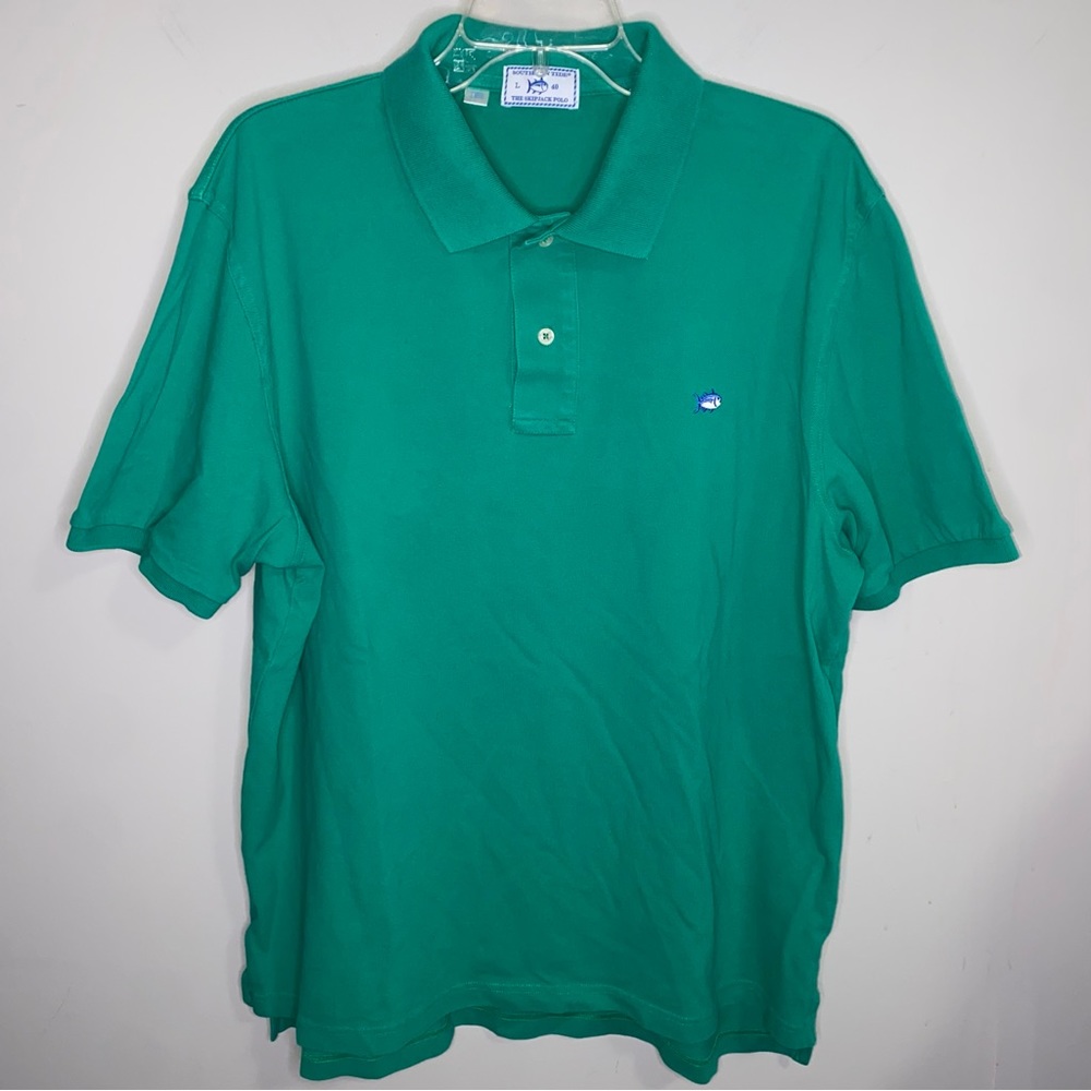 Southern Tide Skipjack polo bright kelly green short sleeve shirt size Large 40